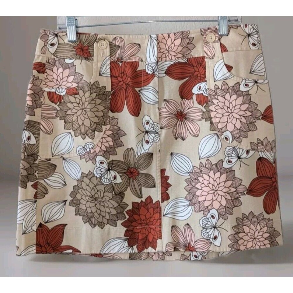 NWT Vintage Ann Taylor LOFT Skirt Floral Butterfly Women's size 12